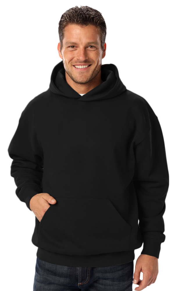 ADULT FLEECE PULL OVER HOODIE BLACK 2 EXTRA LARGE SOLID