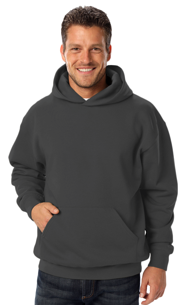 ADULT FLEECE PULL OVER HOODIE CARBON 2 EXTRA LARGE SOLID