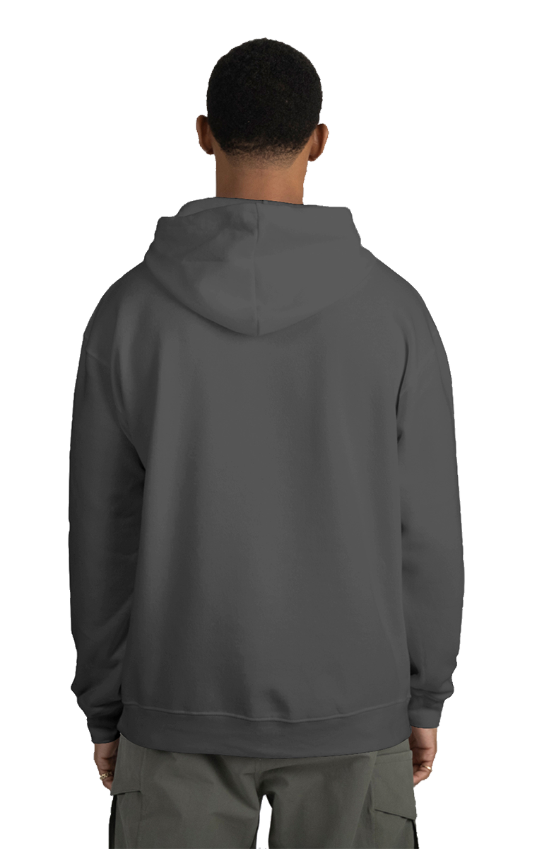 ADULT FLEECE PULL OVER HOODIE CARBON 2 EXTRA LARGE SOLID