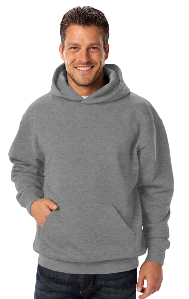 ADULT FLEECE PULL OVER HOODIE DARK HEATHER GREY 2 EXTRA LARGE SOLID