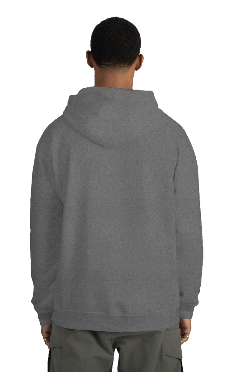 ADULT FLEECE PULL OVER HOODIE DARK HEATHER GREY 2 EXTRA LARGE SOLID