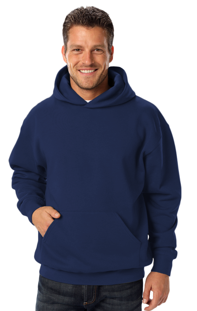 ADULT FLEECE PULL OVER HOODIE NAVY 2 EXTRA LARGE SOLID