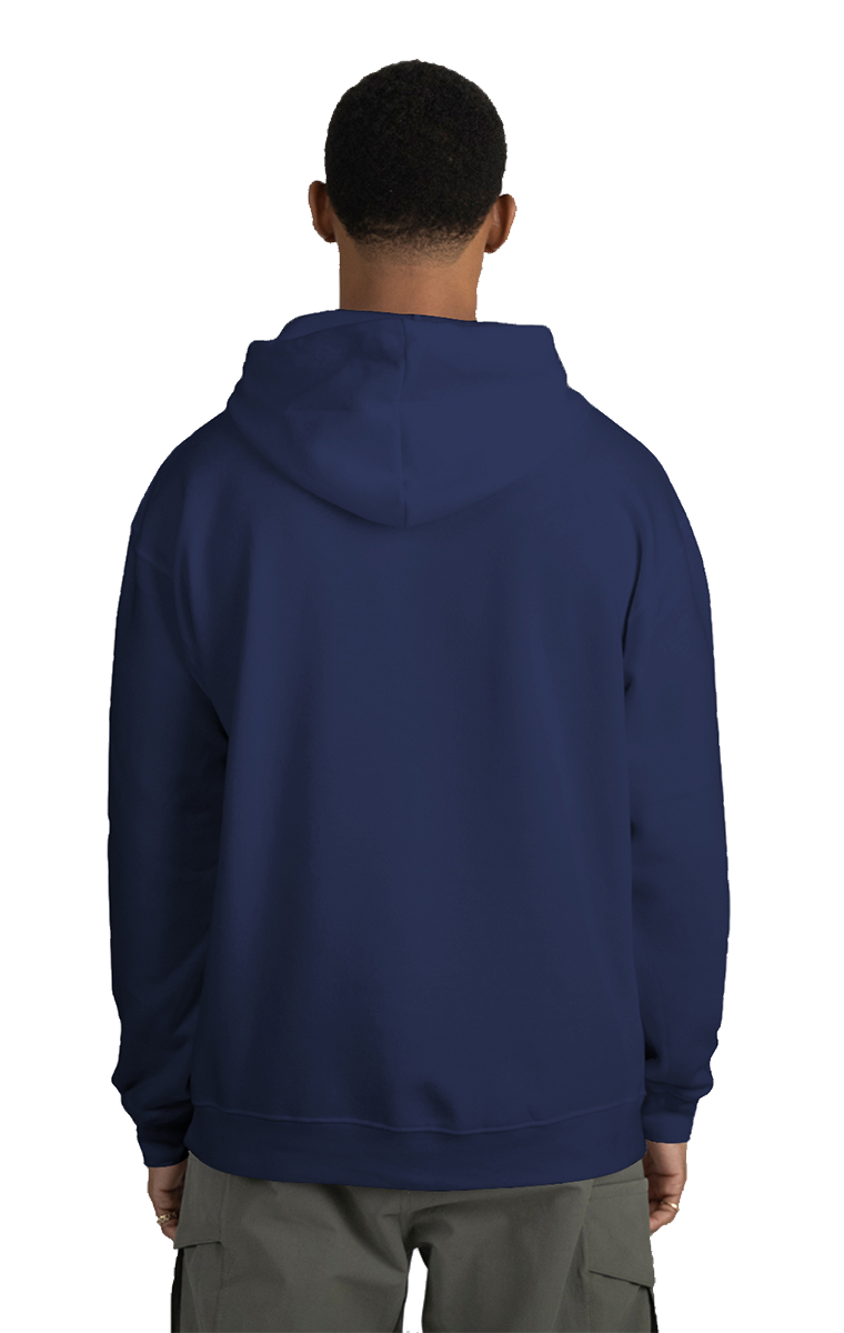 ADULT FLEECE PULL OVER HOODIE NAVY 2 EXTRA LARGE SOLID