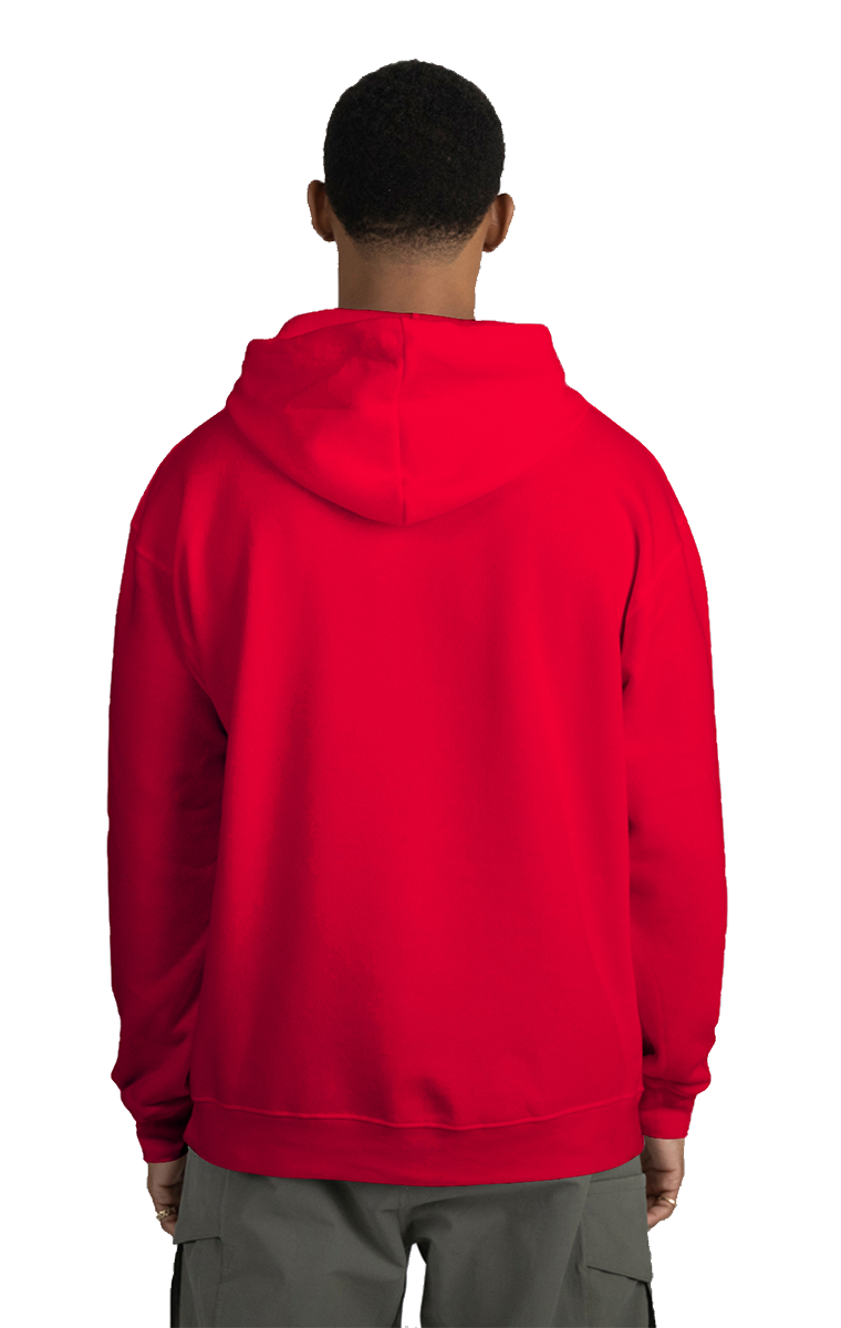 ADULT FLEECE PULL OVER HOODIE RED 2 EXTRA LARGE SOLID