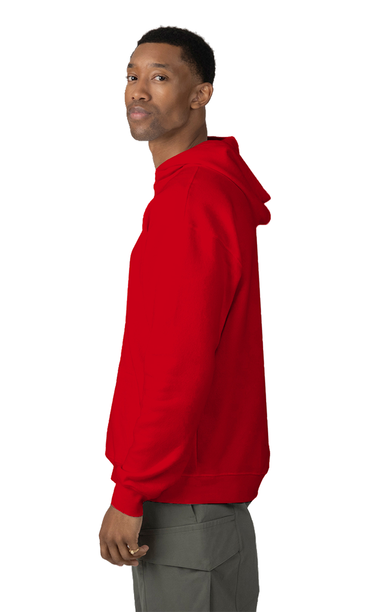 ADULT FLEECE PULL OVER HOODIE RED 2 EXTRA LARGE SOLID