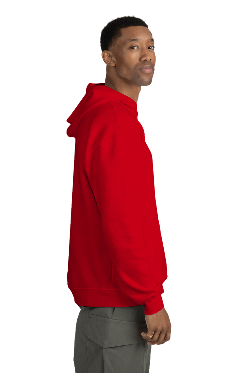 ADULT FLEECE PULL OVER HOODIE RED 2 EXTRA LARGE SOLID