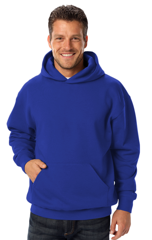 ADULT FLEECE PULL OVER HOODIE ROYAL 2 EXTRA LARGE SOLID