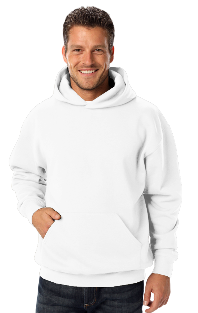 ADULT FLEECE PULL OVER HOODIE WHITE 2 EXTRA LARGE SOLID