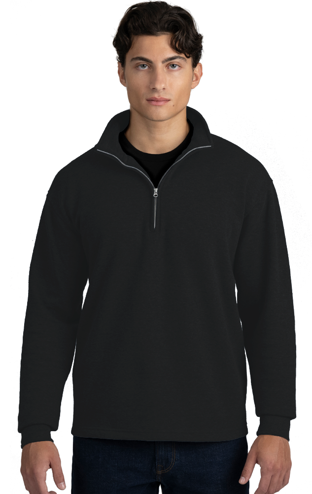 1/4 ZIP WESTPORT PULL OVER ESSENTIAL FLEECE BLACK 2 EXTRA LARGE SOLID