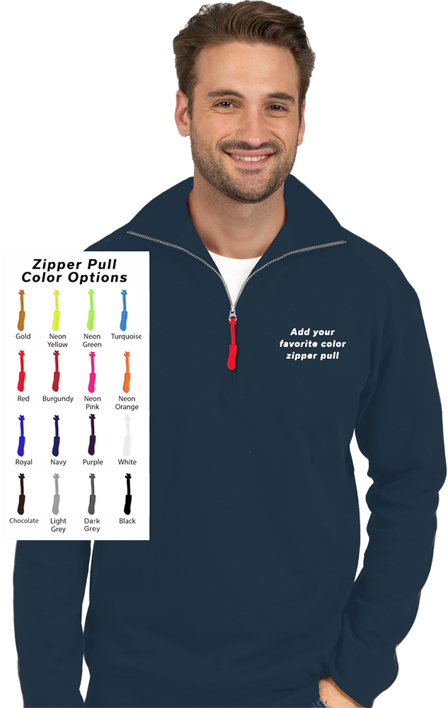 CUSTOM ZIPPER PULL 1/4 ZIP PULLOVER NAVY 2 EXTRA LARGE SOLID