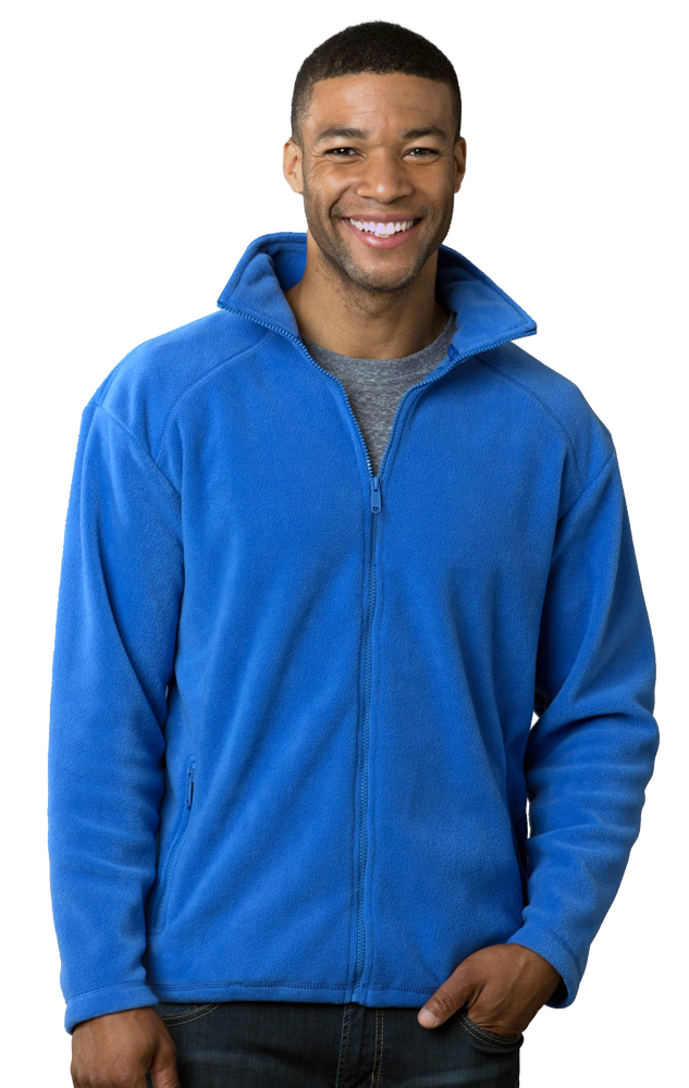 MENS POLAR FLEECE JACKET  -  BLUE SMALL SOLID