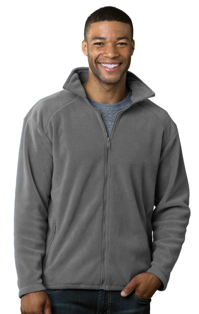 MENS POLAR FLEECE JACKET  -  GREY SMALL SOLID