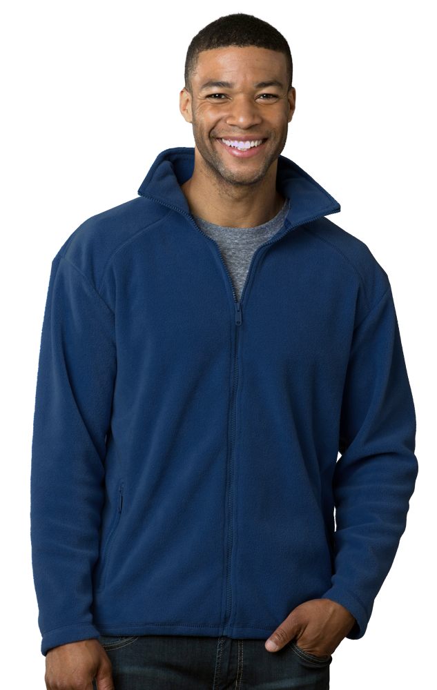 MENS POLAR FLEECE JACKET  -  NAVY SMALL SOLID