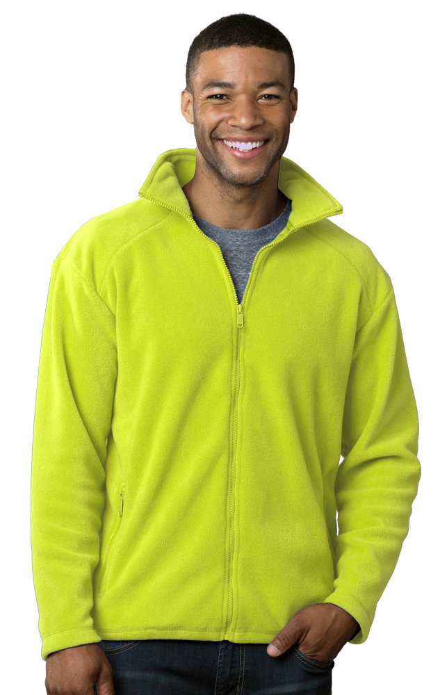 MENS POLAR FLEECE JACKET###  -  YELLOW SMALL SOLID