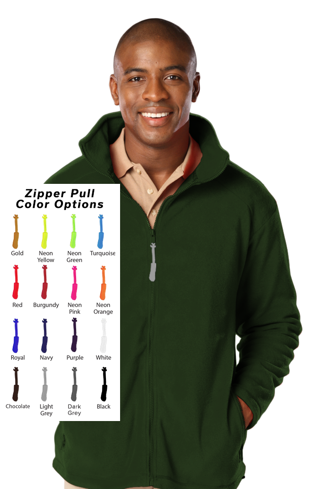 CUSTOM ZIPPER PULL POLAR FLEECE JACKET HUNTER 2 EXTRA LARGE SOLID