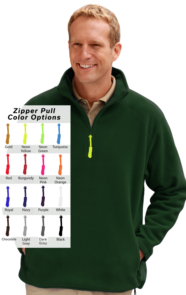 CUSTOM ZIPPER PULL POLAR FLEECE  L/S 1/2 ZIP PULLOVER HUNTER 2 EXTRA LARGE SOLID