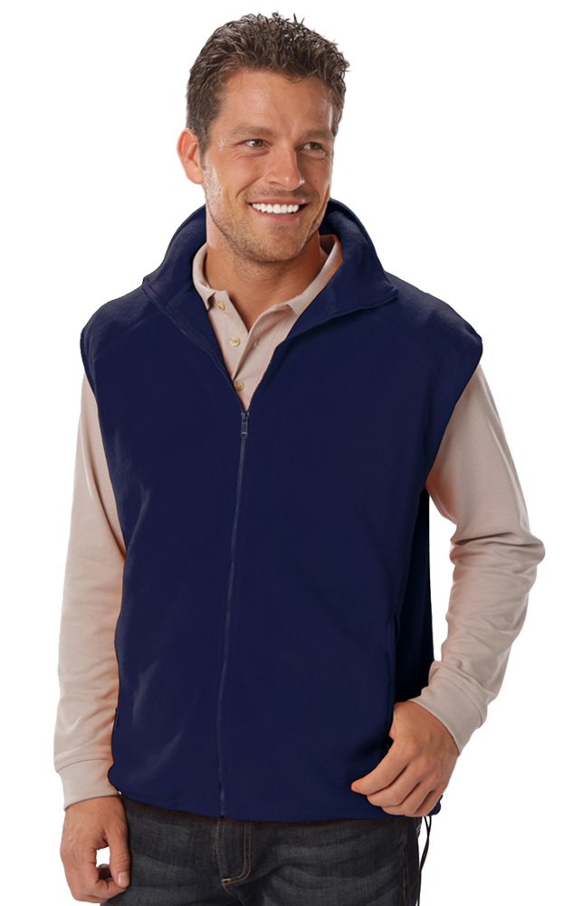 ADULT POLAR FLEECE SLEEVELESS VEST  -  NAVY 5 EXTRA LARGE SOLID