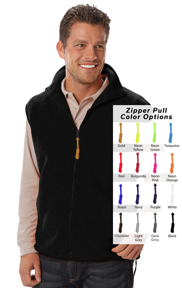 CUSTOM ZIPPER PULL VEST BLACK 2 EXTRA LARGE SOLID