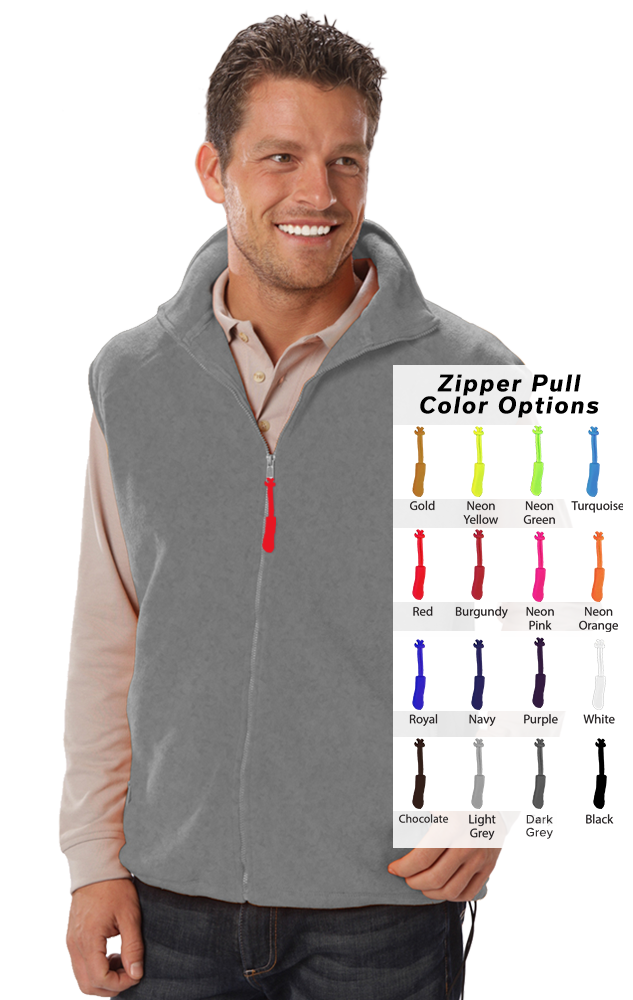 CUSTOM ZIPPER PULL VEST GREY 2 EXTRA LARGE SOLID