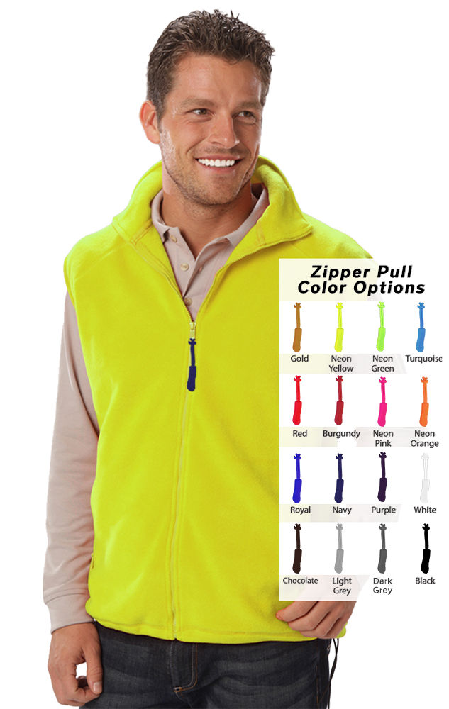 CUSTOM ZIPPER PULL VEST YELLOW 2 EXTRA LARGE SOLID