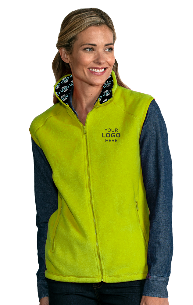 YOUR LOGO HERE ADULT POLAR FLEECE SLEEVELESS VEST YELLOW SMALL SOLID