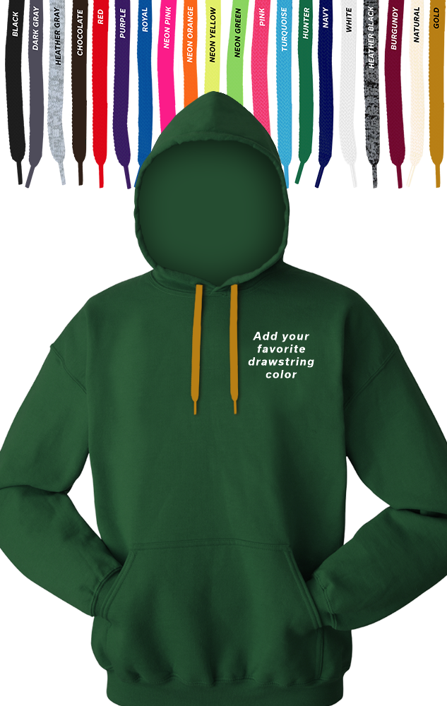 CUSTOM DRAWSTRING PULLOVER HOODIE HUNTER 2 EXTRA LARGE SOLID