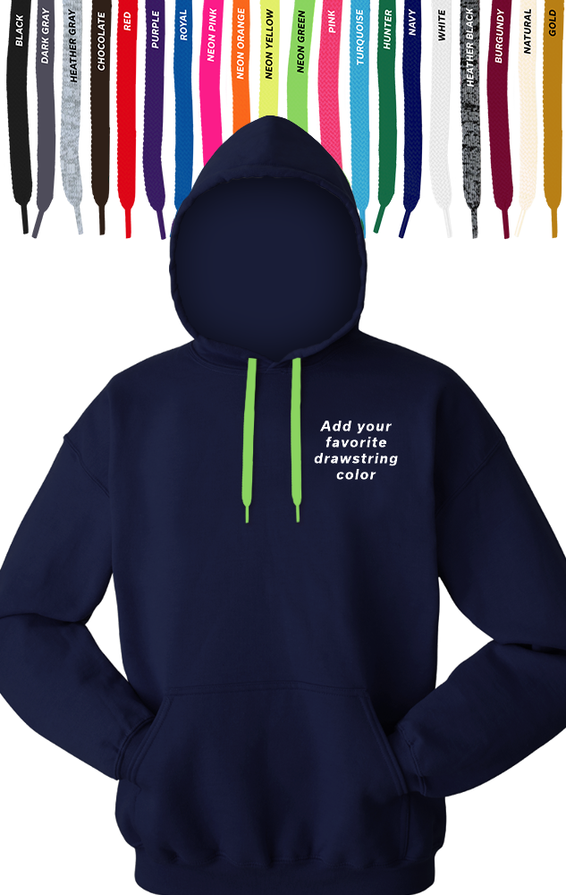 CUSTOM DRAWSTRING PULLOVER HOODIE NAVY 2 EXTRA LARGE SOLID