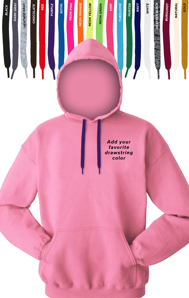 CUSTOM DRAWSTRING PULLOVER HOODIE DARK PINK SMALL SOLID