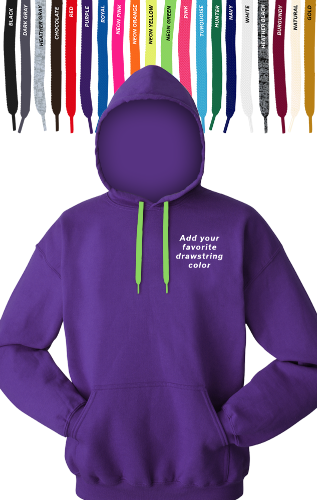 CUSTOM DRAWSTRING PULLOVER HOODIE TEAM PURPLE 2 EXTRA LARGE SOLID